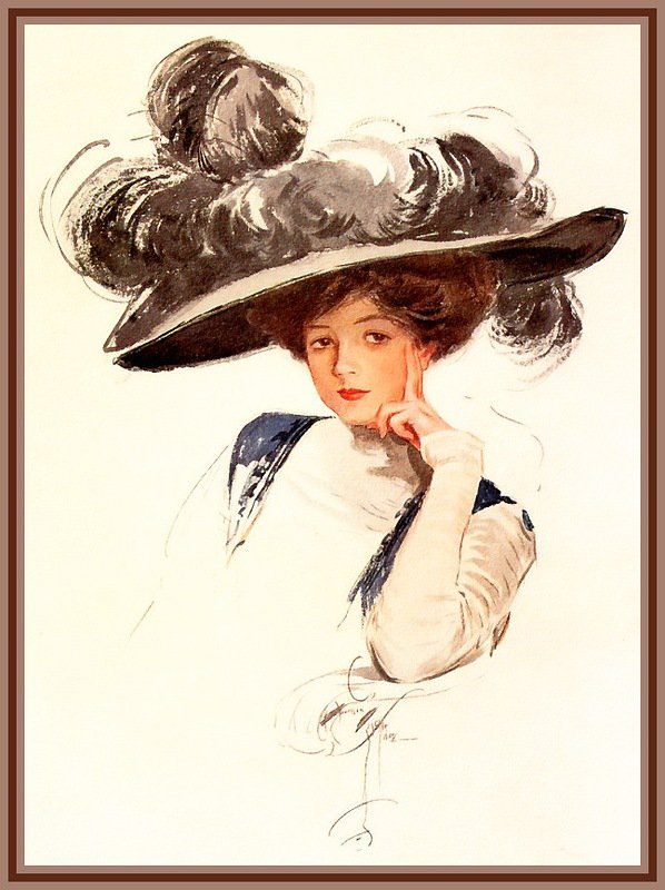 женский образ - девушка шляпа - оригинал
