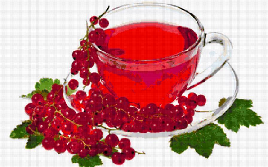 Чай с красной смородиной - красная смородина, чашечка, ягоды, чай, ягодки, посуда - предпросмотр