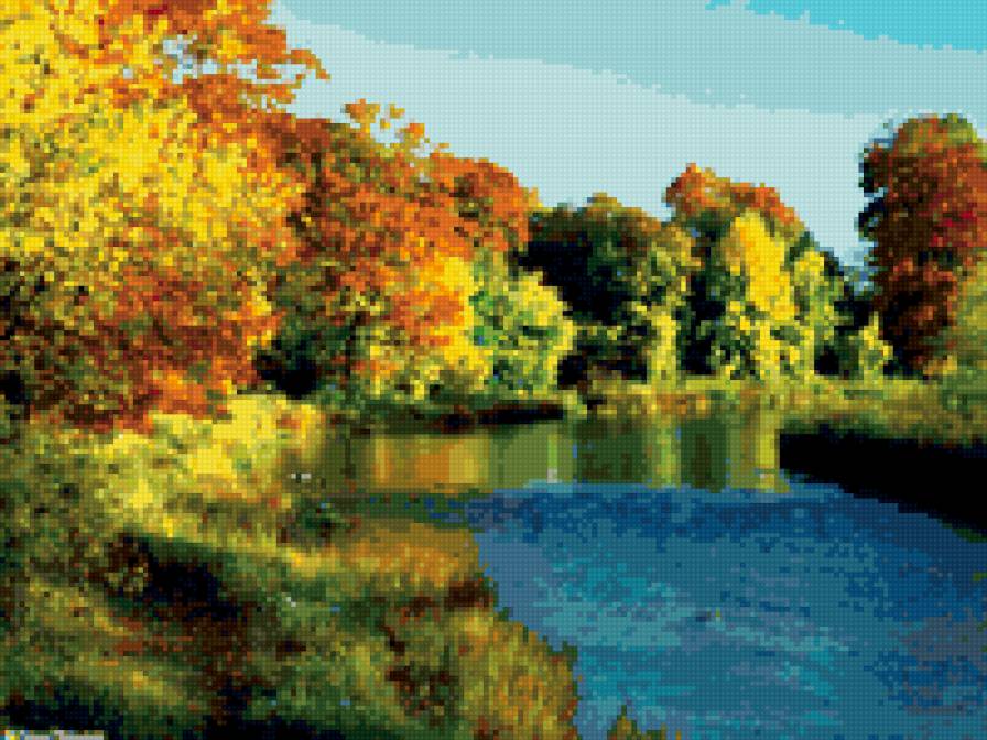 Осенний пейзаж - река, пейзаж, осень, природа - предпросмотр