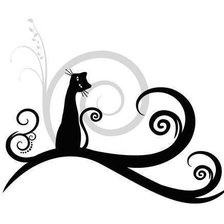 Оригинал схемы вышивки «Кошка на ветке» (№280068)