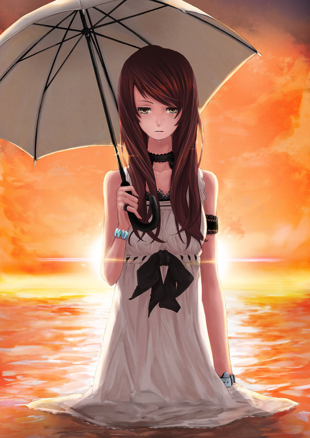 №280160 - зонт, аниме, девушка - оригинал