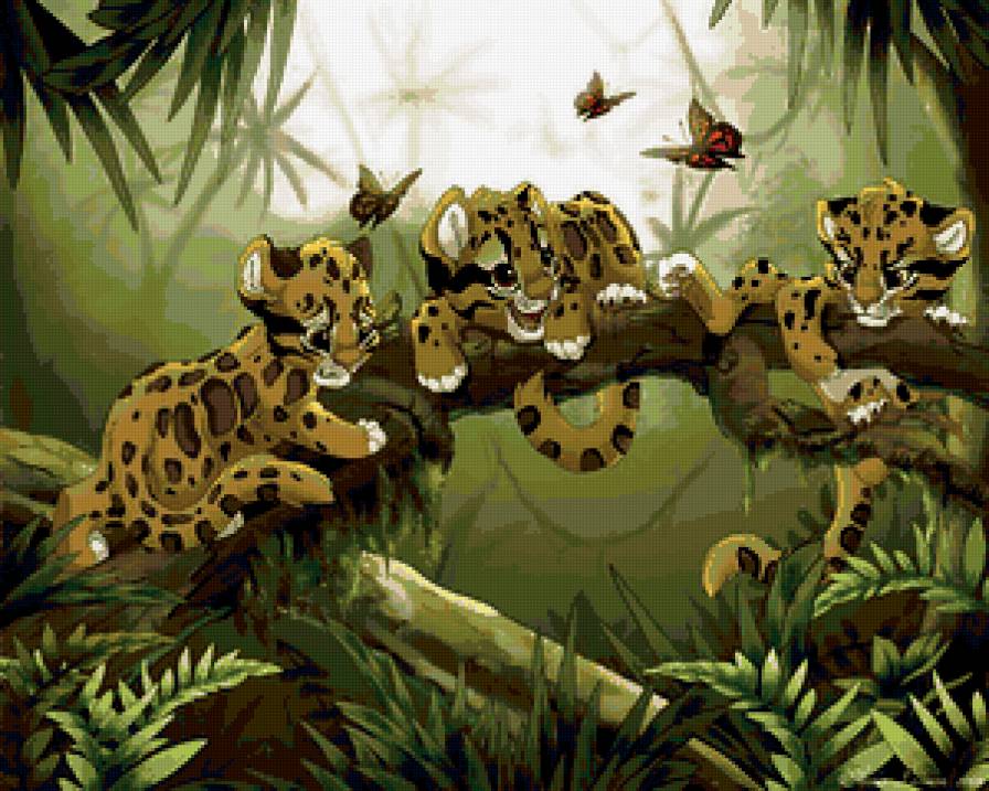 Маленькие леопарды - джунгли, котята - предпросмотр