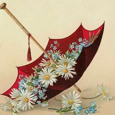 Оригинал схемы вышивки «зонт и цветы» (№281033)
