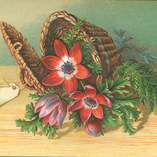 Оригинал схемы вышивки «цветы в корзине» (№281051)