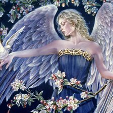 Оригинал схемы вышивки «девушка ангел» (№283402)
