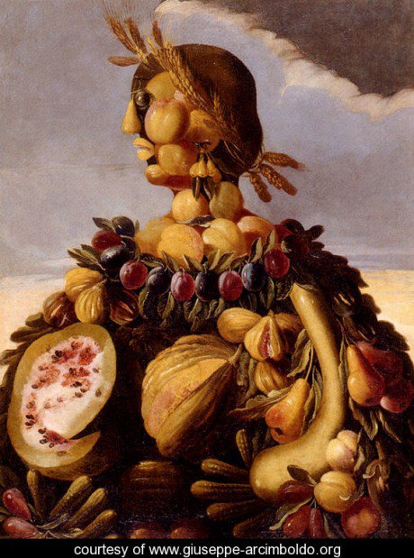 Арчимбольдо Джузеппе. - для кухни., фэнтези, фрукты, овощи - оригинал
