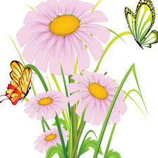 Оригинал схемы вышивки «бабочки на цветах» (№284481)
