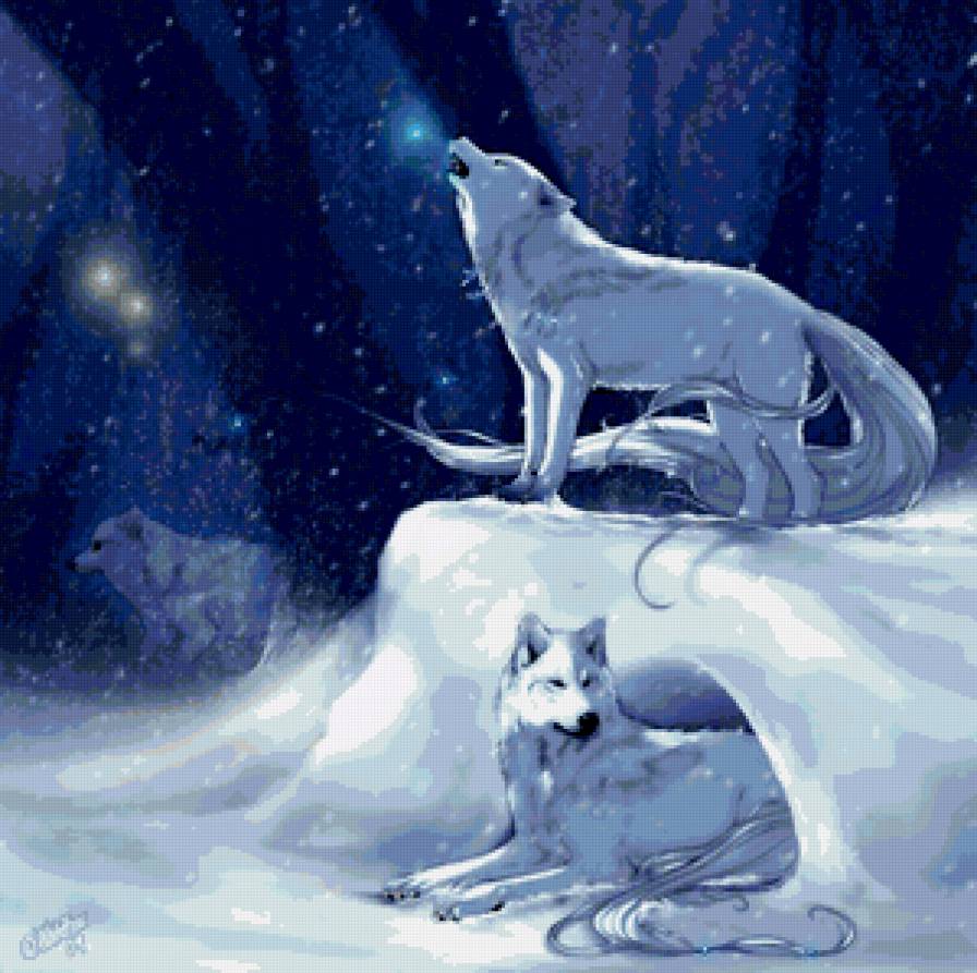 Волки - метель, волки, зима, фэнтези, дух - предпросмотр