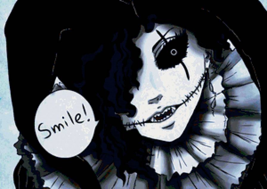 Smile - улыбка, черно-белое, аниме - предпросмотр