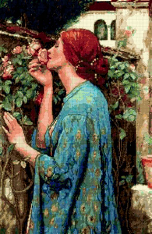 Дама с розой - дама, розы - предпросмотр