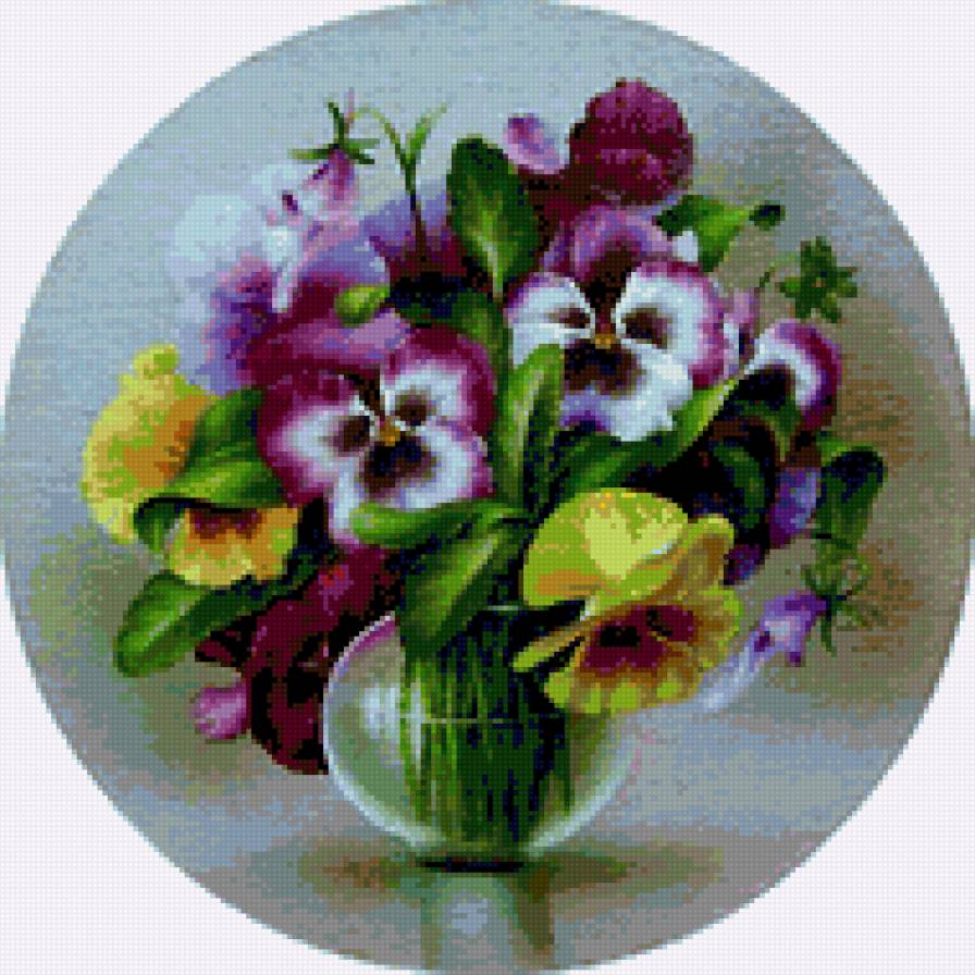виолы в вазе - цветы - предпросмотр