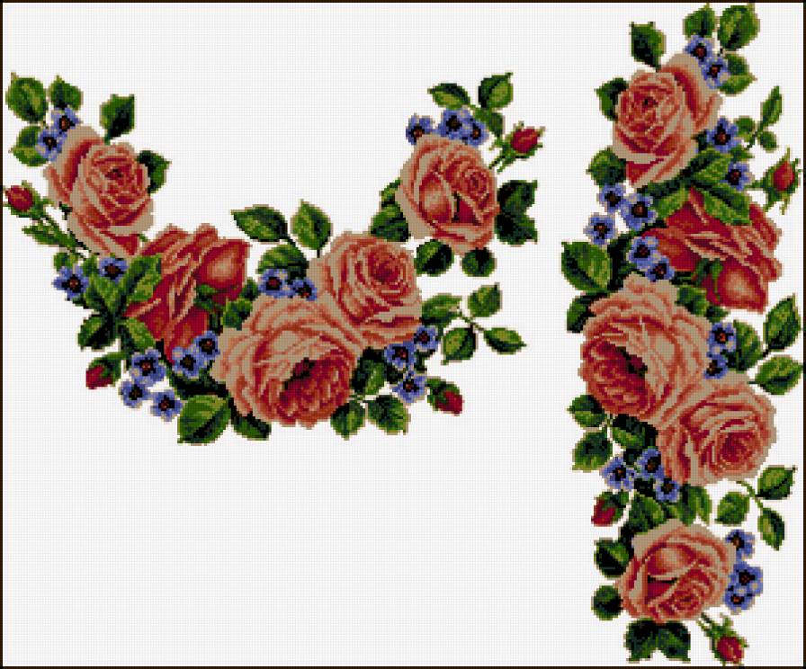 гирлянды из роз и незабудок - цветы, розы, гирлянда - предпросмотр
