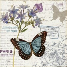 Оригинал схемы вышивки «голубая бабочка» (№287377)