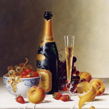 Оригинал схемы вышивки «Натюрморт с шампанским» (№288004)