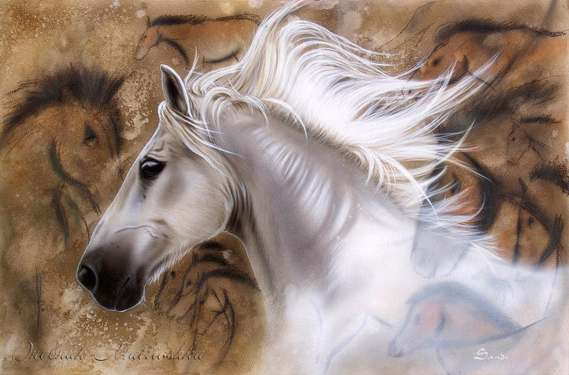 ХУДОЖНИК - Sandi Baker - животное, красавец, художник, лошадь, конь, картина - оригинал