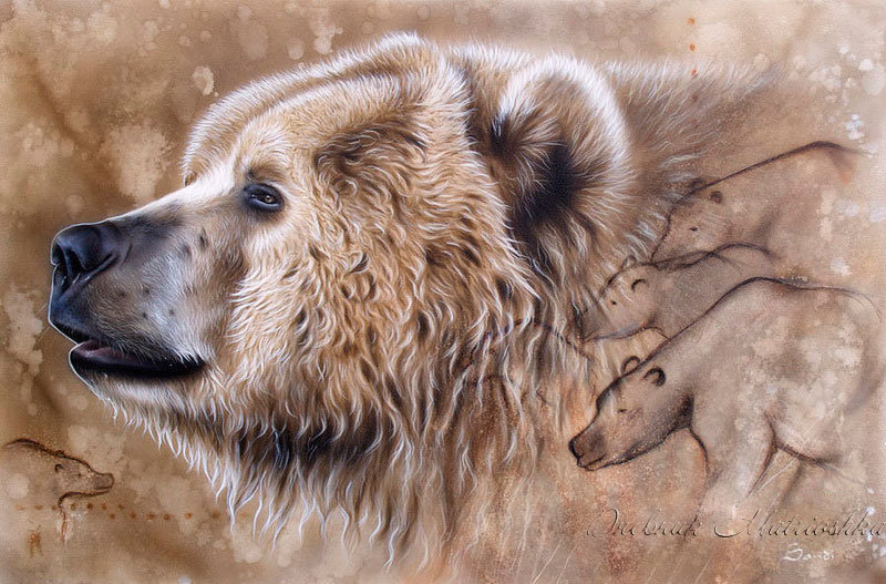 ХУДОЖНИК - Sandi Baker - художник, картина, животное, хищник, медведь, зверь - оригинал