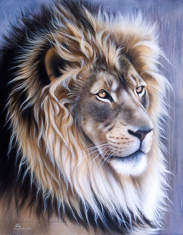 ХУДОЖНИК - Sandi Baker - тигр, зверь, лев, животное, жищник, дикая кошка, картина, художник - оригинал