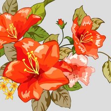 Оригинал схемы вышивки «красные цветы» (№288332)