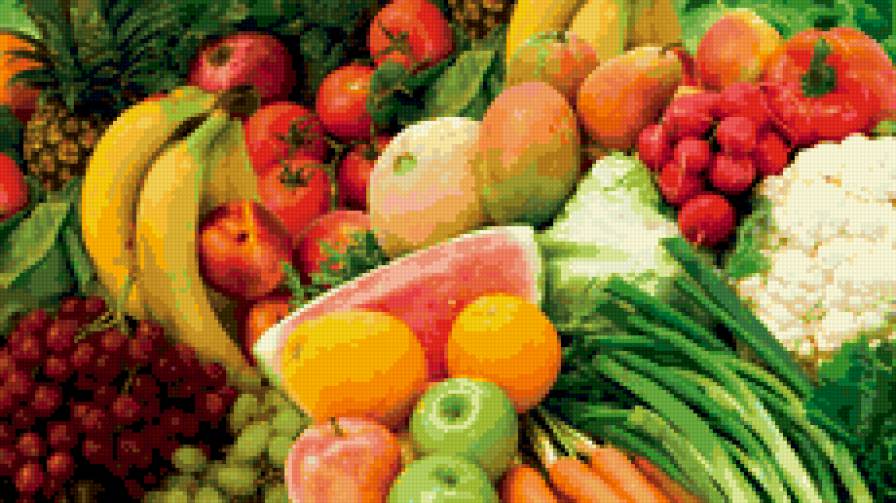 фрукты и овощи - натюрморт, кухня, фрукты, овощи - предпросмотр
