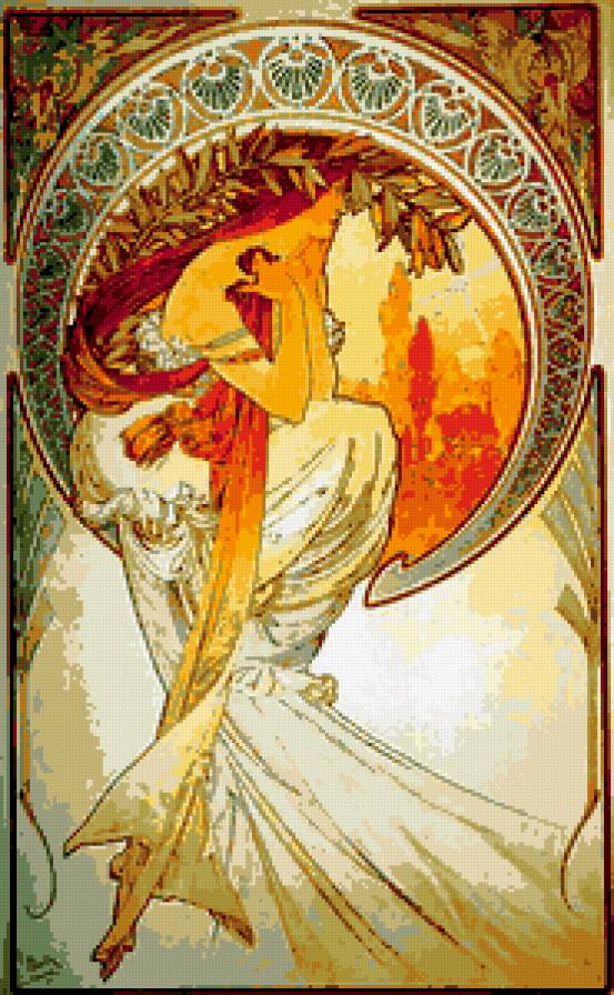 Альфонс Муха Поэзия 1898 - картина, девушка, репродукция, дева, женщина. - предпросмотр