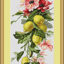 Схема вышивки «лимоны и цветы»