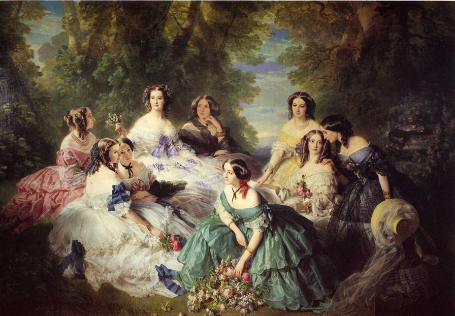 Винтерхальтер - императрица Евгения в окружении своих дам, 1855. - дамы - оригинал