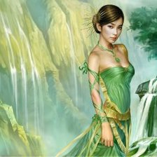 Оригинал схемы вышивки «девушка в зеленом» (№292867)
