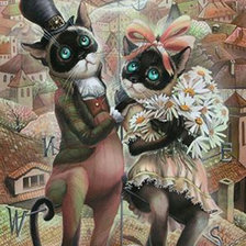 Оригинал схемы вышивки «Коты художницы Н. Соколовой» (№293878)