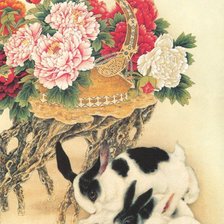 Оригинал схемы вышивки «кролики 4» (№294130)