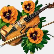 Оригинал схемы вышивки «скрипка и цветы» (№295232)