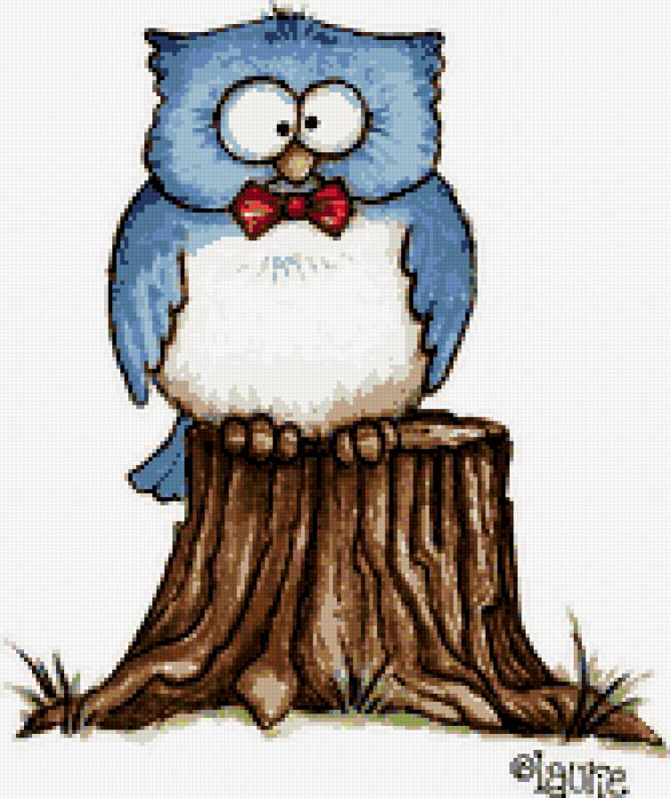 Owl in Bow Tie - совы - предпросмотр