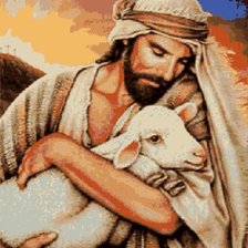 Оригинал схемы вышивки «исус с агнето» (№296269)