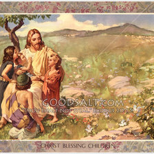Оригинал схемы вышивки «Исус и децата» (№296341)