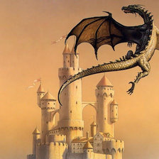 Оригинал схемы вышивки «замок с драконом» (№297854)