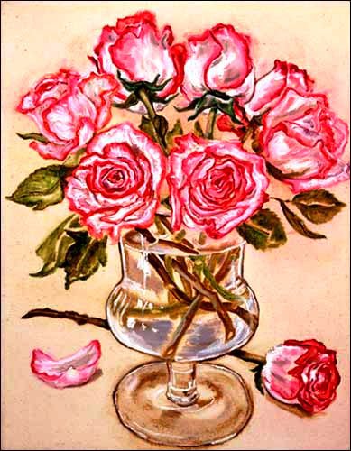 Розы - розочки, цветы, роза, букет, ваза, душистые розы, розы - оригинал