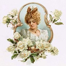 Оригинал схемы вышивки «Женщины и цветы» (№299011)