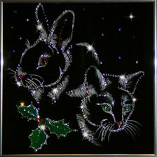 Оригинал схемы вышивки «кролик и кот» (№299398)