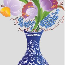 Оригинал схемы вышивки «цветы в вазе» (№300432)