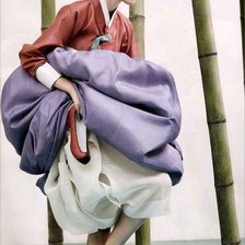 Оригинал схемы вышивки «девушка и бамбук 2» (№301139)