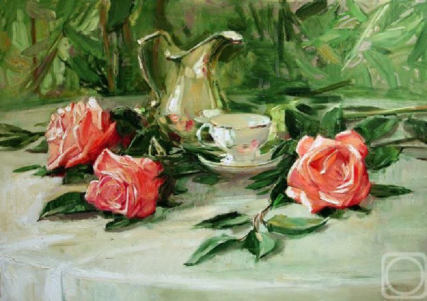 Натюрморт - цветы, натюрморт, розы, живопись - оригинал