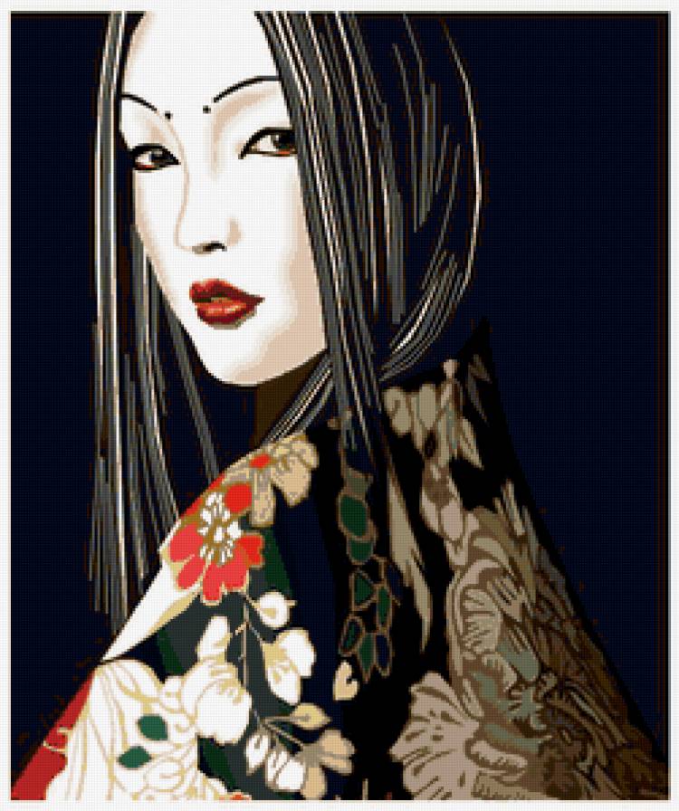 девушка - японка, гейша, восток, женщина, образ, япония, портрет - предпросмотр