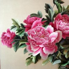 Оригинал схемы вышивки «розовые пионы» (№302659)