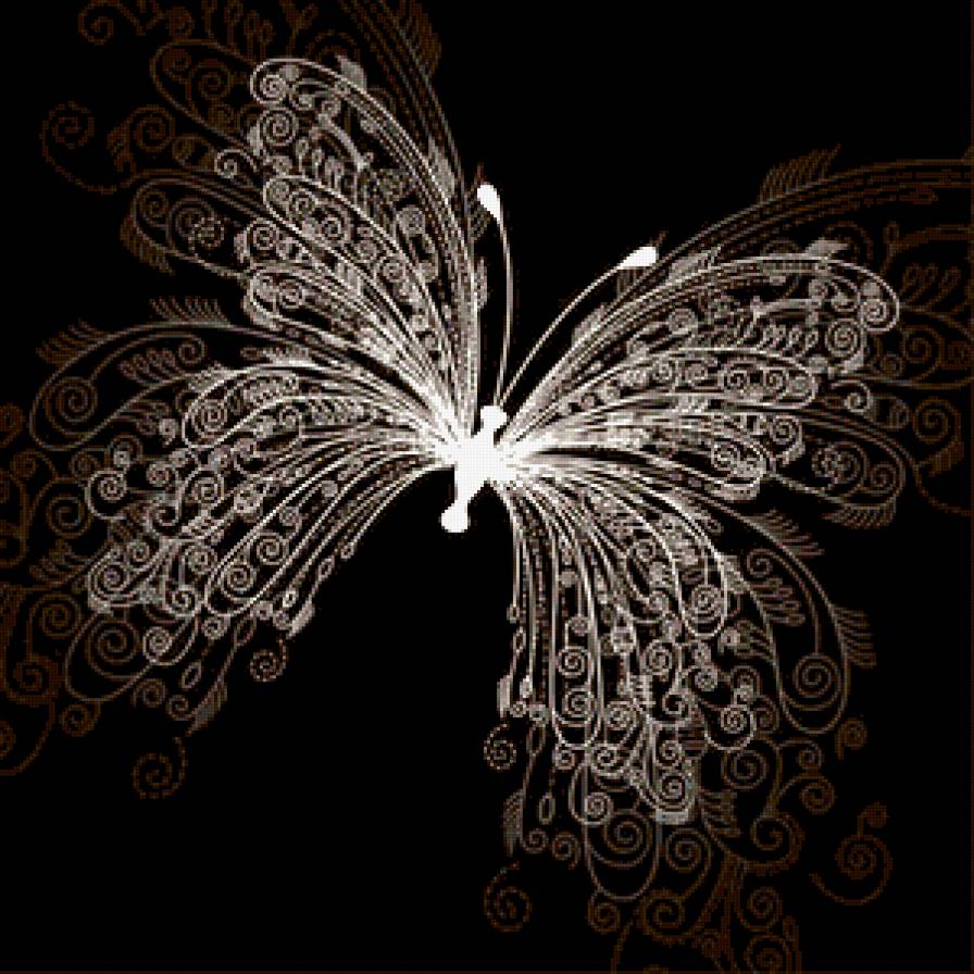 подушка "бабочка" - бабочка, черно-белое, узор, подушка, орнамент, монохром - предпросмотр