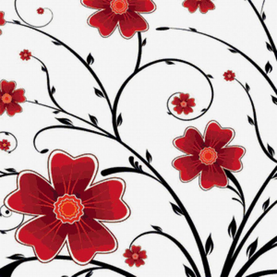 подушка "цветы" - орнамент, узор, цветы, подушка - предпросмотр