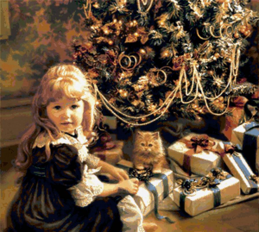 подарки - девочка, елка, ребенок, рождество, праздник, подарки - предпросмотр