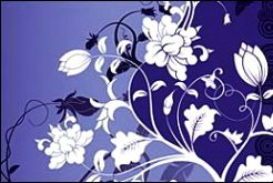 синий узор - подушка, орнамент, узор, цветы - оригинал