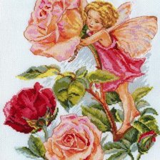 Оригинал схемы вышивки «фея на цветке» (№304439)