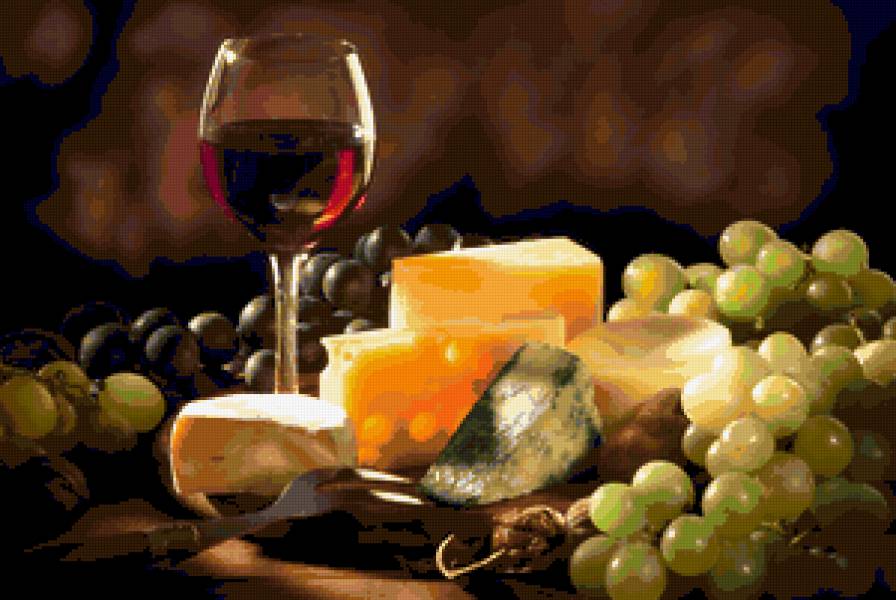 сир та вино - вино, сир, виноград - предпросмотр