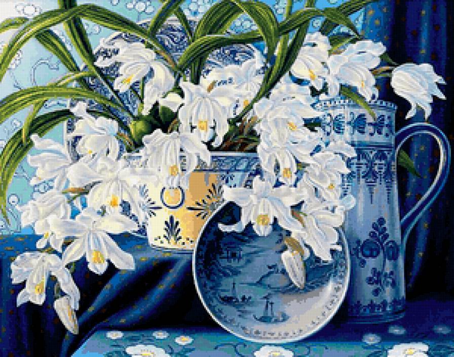 Прекрасные орхидеи - цветы, орхидеи, керамика, вазы - предпросмотр