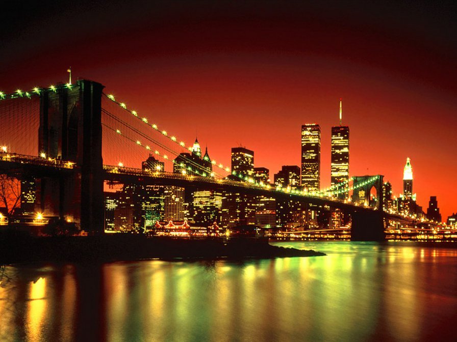 Нью Йорк - страны, красота, столица, город, сша, мост - оригинал